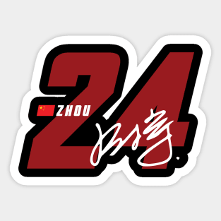 Zhou Guanyu 24 Signature Number Sticker